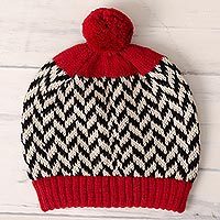 100% alpaca knit hat,