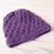 100% alpaca hat, 'Berry Patch' - Blue-Purple Hand Crocheted 100% Alpaca Hat from Peru (image 2b) thumbail