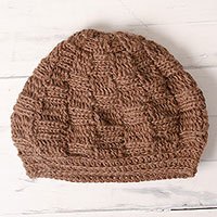 100% alpaca knit hat,