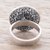 Sterling silver filigree cocktail ring, 'Essence of Circles' - Circular Sterling Silver Filigree Cocktail Ring from Peru (image 2c) thumbail