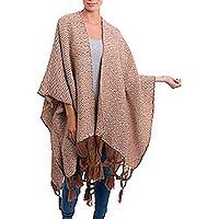 Baby alpaca blend ruana,