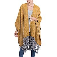Baby alpaca blend ruana,
