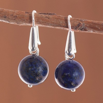 Lapis lazuli dangle earrings, Earths Waters