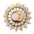 Bronze gilded cedar wood wall mirror, 'Moon Ray Magnificence' - Shining Crescent Moon Bronzed Cedar Wood Wall Mirror thumbail