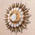 Bronze gilded cedar wood wall mirror, 'Moon Ray Magnificence' - Shining Crescent Moon Bronzed Cedar Wood Wall Mirror (image 2b) thumbail