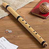 Natural cane flute, 'Andean Tradition' (19.5 inch) - Traditional Flute in Natural Cane from Peru (19.5 in.)