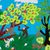 Cotton blend patchwork wall hanging, 'Amazon Jungle' - Cotton Blend Patchwork Wall Hanging of the Amazon Rainforest (image 2d) thumbail