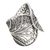 Sterling silver filigree band ring, 'Dark Windy Currents' - Oxidized Sterling Silver Filigree Band Ring from Peru (image 2c) thumbail