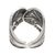 Sterling silver filigree band ring, 'Dark Windy Currents' - Oxidized Sterling Silver Filigree Band Ring from Peru (image 2d) thumbail