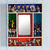 Featured review for Wood retablo wall mirror, Eden Reflection
