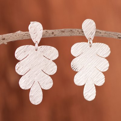 Sterling silver dangle earrings, Phuyu Texture