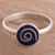Lapis lazuli cocktail ring, 'Andean Swirl' - Swirl Motif Lapis Lazuli Cocktail Ring from Peru thumbail