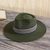 Alpaca and wool blend felt hat, 'Munay in Olive' - Peruvian Alpaca and Wool Blend Felt Hat in Olive (image 2b) thumbail
