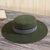 Alpaca and wool blend felt hat, 'Nawi in Olive' - Alpaca and Wool Blend Felt Hat in Olive from Peru (image 2b) thumbail