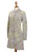 100% baby alpaca cardigan, 'Dream Garden in Stone' - Floral 100% Baby Alpaca Cardigan in Stone from Peru thumbail