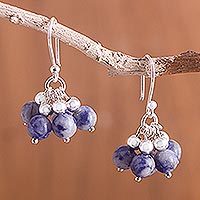 Sodalite cluster earrings,