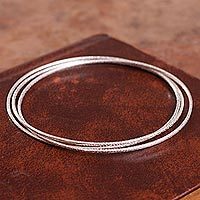 Sterling silver bangle bracelet,