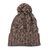 100% alpaca knit hat, 'Chocolate River' - Brown and White 100% Alpaca Hand Knit Cable Stitch Hat (image 2a) thumbail