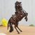 Leather0accented wood sculpture, 'Majestic Paso Horse' - Leather-Accented Cedar Wood Paso Horse Sculpture from Peru thumbail