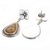 Silver and gourd shell dangle earrings, 'Romantic Birds' - Floral Bird-Themed Silver and Gourd Shell Dangle Earrings (image 2b) thumbail