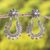 Sterling silver filigree dangle earrings, 'Gardens of Memory' - Floral Sterling Silver Filigree Dangle Earrings from Peru thumbail