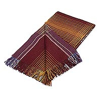 100% baby alpaca throw, 'Andean Boldness' - Multicolored Striped 100% Baby Alpaca Throw from Peru
