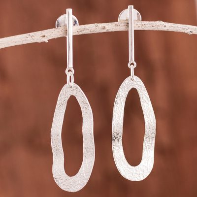 Sterling silver dangle earrings, Surreal Moons