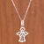 Sterling silver filigree pendant necklace, 'Sweet Angel' - Angel-Themed Sterling Silver Filigree Pendant Necklace thumbail