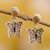 Citrine filigree dangle earrings, 'Gemstone Butterflies' - Citrine Butterfly Filigree Dangle Earrings from Peru thumbail