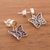 Citrine filigree dangle earrings, 'Gemstone Butterflies' - Citrine Butterfly Filigree Dangle Earrings from Peru (image 2b) thumbail