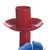 Recycled metal candelabra, 'Margarita Temple in Red' - Floral Recycled Metal Candelabra in Red from Peru (image 2e) thumbail