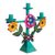 Recycled metal candelabra, 'Margarita Temple in Aqua' - Recycled Metal Candelabra with Floral Motifs (image 2b) thumbail