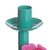 Recycled metal candelabra, 'Margarita Temple in Aqua' - Recycled Metal Candelabra with Floral Motifs (image 2e) thumbail
