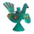 Recycled metal candleholder, 'Floral Peacock in Aqua' - Recycled Metal Peacock Candle Holder in Aqua from Peru thumbail