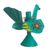 Recycled metal candleholder, 'Floral Peacock in Aqua' - Recycled Metal Peacock Candle Holder in Aqua from Peru (image 2b) thumbail