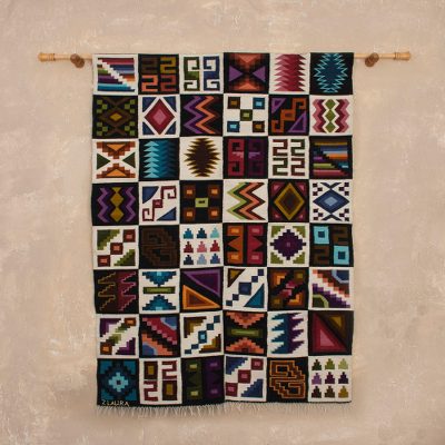 Wool tapestry, 'Inca Passion' - Handwoven Wool Tapestry Inspired by the Inca from Peru