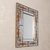 Reverse-painted glass wall mirror, 'Reflective Bouquet' - Orange Floral Reverse-Painted Glass Wall Mirror from Peru (image 2b) thumbail