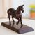 Cedar wood business card holder, 'Peruvian Paso' - Hand-Carved Cedar Wood Peruvian Paso Horse Card Holder thumbail