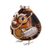 Sterling silver accented gourd figurine, 'Male Owl Doctor in Brown' - Sterling Silver and Gourd Male Owl Doctor Figurine in Brown (image 2c) thumbail