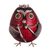 Sterling silver-accented gourd figurine, 'Owl Traumatologist' - Sterling Silver and Red Gourd Owl Traumatologist Figurine (image 2a) thumbail