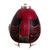 Sterling silver-accented gourd figurine, 'Owl Traumatologist' - Sterling Silver and Red Gourd Owl Traumatologist Figurine (image 2d) thumbail