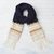 100% alpaca scarf, 'Midnight Comfort' - Midnight and Antique White 100% Alpaca Wrap Scarf from Peru thumbail