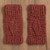 100% alpaca fingerless mitts, 'Cranberry Dream' - Hand-Crocheted 100% Alpaca Fingerless Mitts in Cranberry thumbail