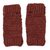 100% alpaca fingerless mitts, 'Cranberry Dream' - Hand-Crocheted 100% Alpaca Fingerless Mitts in Cranberry (image 2f) thumbail