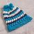100% alpaca hat, 'Lakes of the Andes' - Blue and Eggshell Crocheted 100% Alpaca Hat from Peru (image 2b) thumbail
