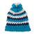 100% alpaca hat, 'Lakes of the Andes' - Blue and Eggshell Crocheted 100% Alpaca Hat from Peru (image 2e) thumbail