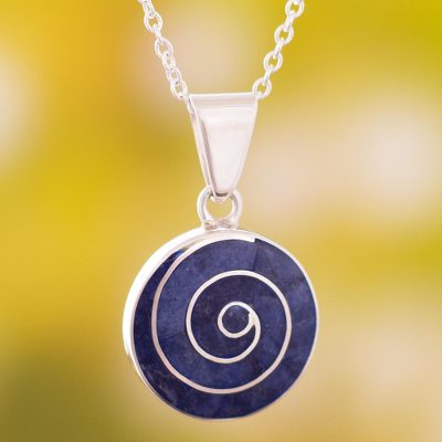 Sodalite pendant necklace, Swirl Chic (small)