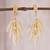 Gold plated sterling silver filigree dangle earrings, 'Autumn Glam' - Gold Plated Sterling Silver Filigree Earrings from Peru thumbail