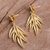 Gold plated sterling silver filigree dangle earrings, 'Autumn Glam' - Gold Plated Sterling Silver Filigree Earrings from Peru (image 2b) thumbail