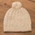 Alpaca blend hat, 'Sweet Alabaster' - Hand-Crocheted Alpaca Blend Hat with a Pompom from Peru thumbail